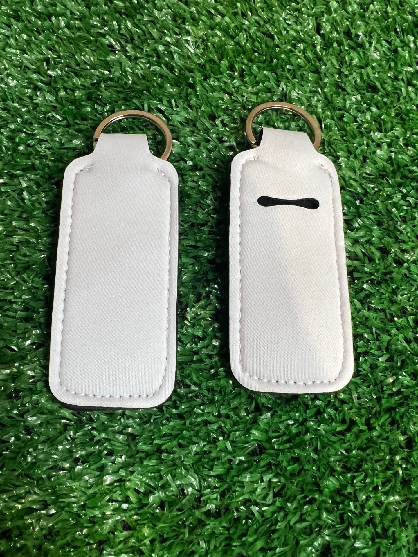 White Sublimation Neoprene Lipgloss keychain